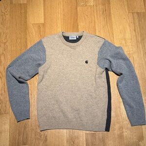 Carhartt Beige and Gray Crewneck Sweater